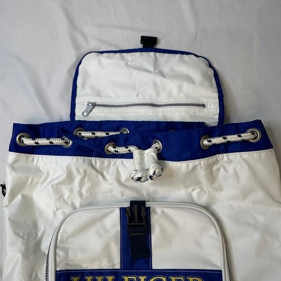 Vintage Tommy Hilfiger Backpack Drawstring 1990s/Y2K Gold Logo - Picture 4 of 10